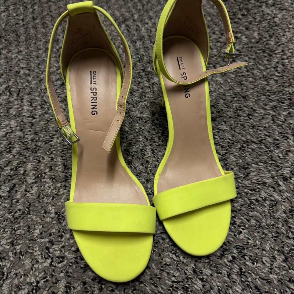 Call It Spring Women's Neon Yellow Sandals